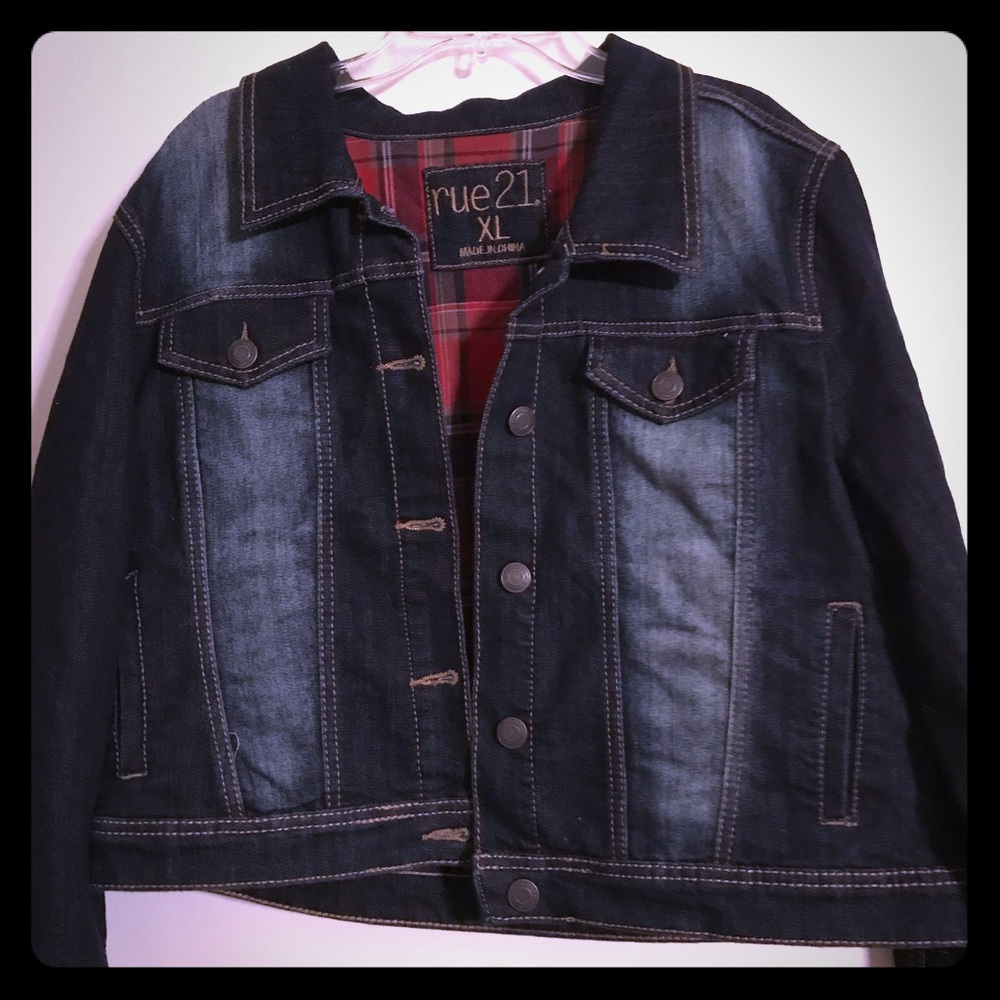 Dark denim jacket two toned